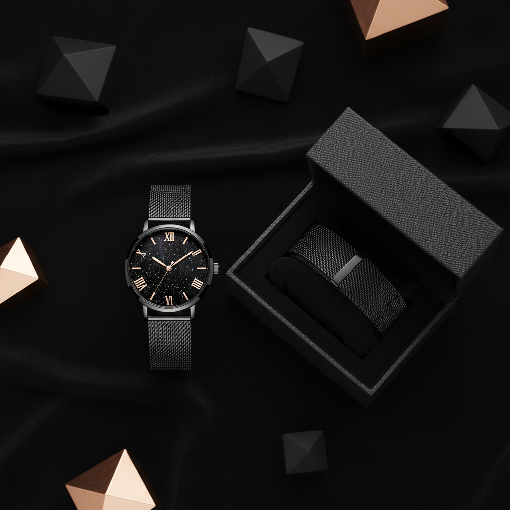 Flat lay avec boîte cadeau