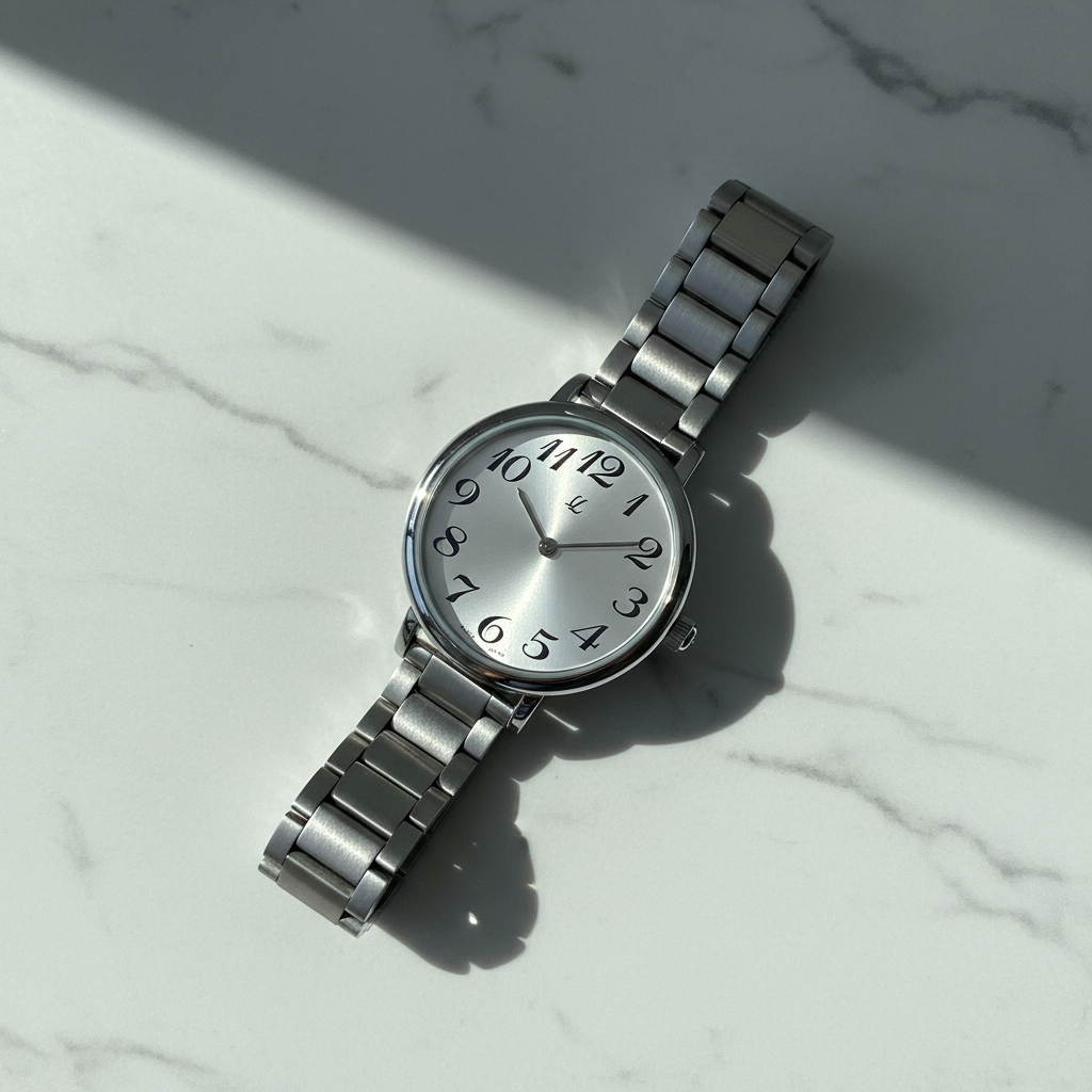 Flat lay marbre - Jean Bellecour Silver Watch